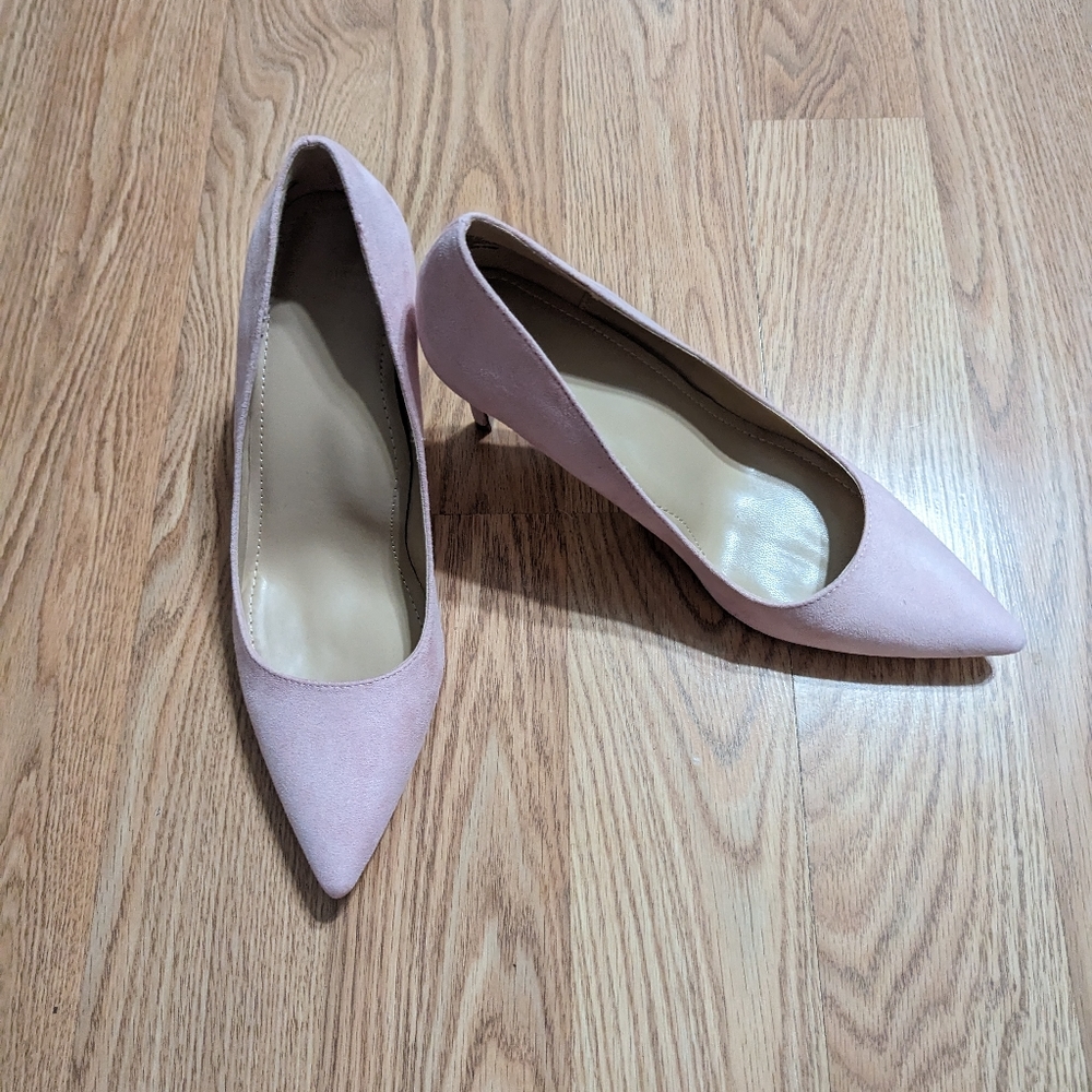 Women's JustFab Khloy Pink Suede Pumps Size 8.5 - Picture 2 of 4